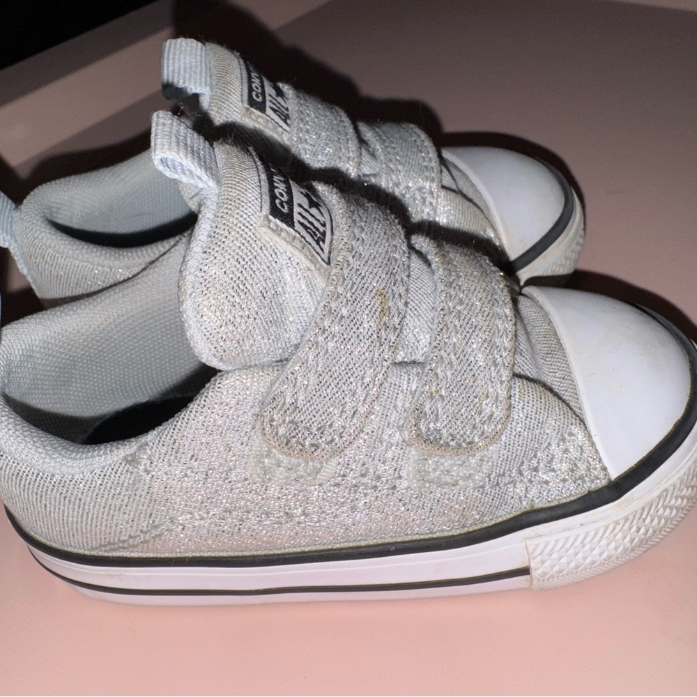 Converse Kids' Silver All Star Sneakers - Picture 2 of 4
